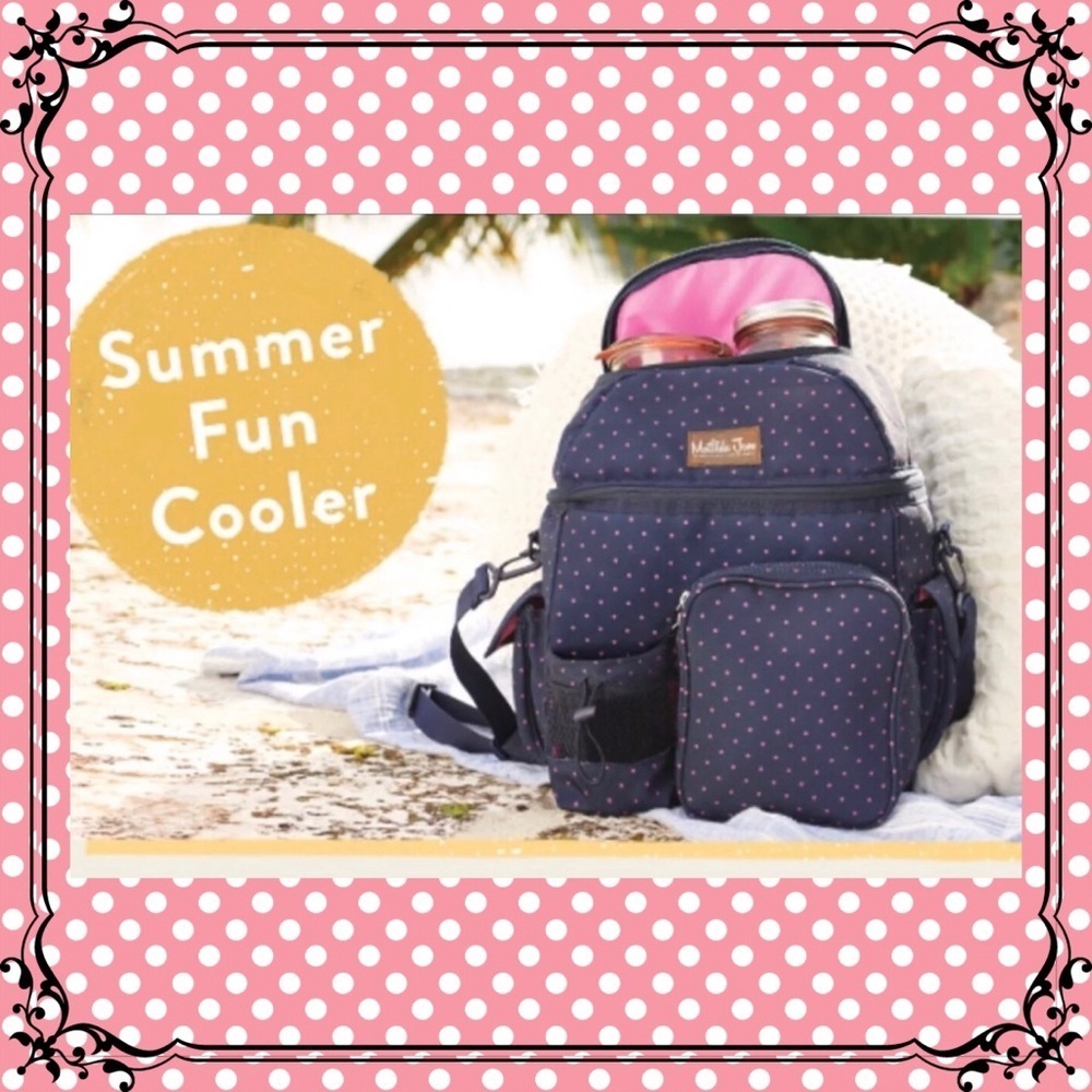 Matilda Jane dots Summer Fun Cooler backpack NWT..